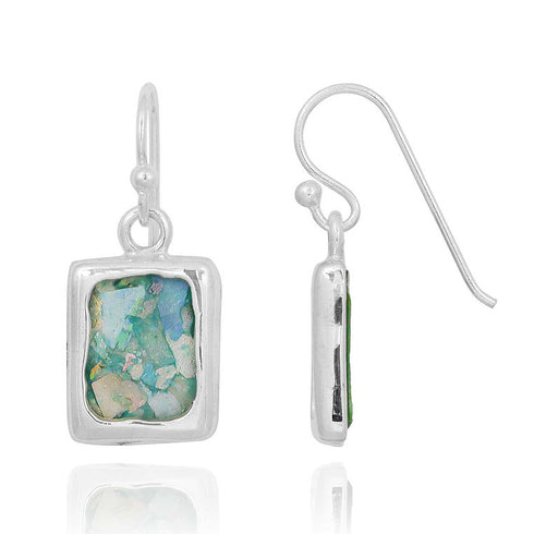 Classic Square Style Roman Glass Earrings
